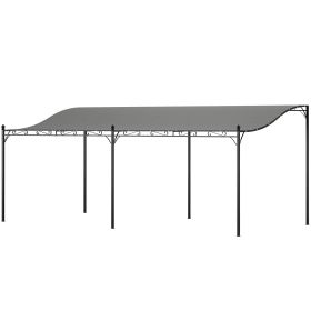 10' x 20' Outdoor Pergola Canopy, Metal Patio Canopy with Drainage Holes for Backyard, Garden, Dark Gray