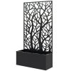 Raised Garden Bed with Trellis, Wall Mounted Flower Bed for Garden Balcony, Patio, 24"L x 9.1"W x 44.5"H
