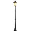 94.5" Outdoor Solar Lamp Post Light, Aluminum Floor Lamp, Solar Powered Vintage Street Light for Garden, Lawn, Pathway, Driveway, Black