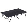 2 Person Folding Camping Cot for Adults, 50" Extra Wide Outdoor Portable Sleeping Cot with Carry Bag, Elevated Camping Bed, Beach Hiking