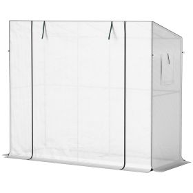 6' x 2' x 5' Walk-in Greenhouse Small Greenhouse for Outdoors with UV-resistant PE Cover, Portable, White