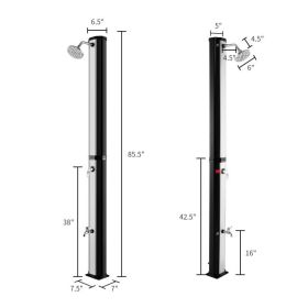 7.2 Feet 9.3 Gallon Solar Heated Shower with Adjustable Head and Foot Tap