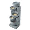 VEVOR Outdoor Water Fountain, 31.5 in Height Fountain and Waterfall, 5-Tier Floor Standing Bowl-Shaped Cascading Fountains with LED Light and Pump