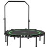 48" Rebounder Trampoline for Adults, Foldable Mini Trampoline with Adjustable Handle Bar for Indoor Outdoor, Green