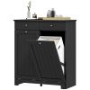 Laundry Hamper Cabinet, Laundry Cabinet with 2 Tilt Out Laundry Baskets and 2 Drawers, Black