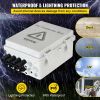 VEVOR PV Combiner Box, 4 String with 15A Rated Current Fuse, 63A Circuit Breaker, Lightning Arreste Connector for On/Off Grid Solar Panel System, IP65