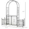 Romantic Archway: 86" Metal Garden Arch with Planters for Climbing Vines, Black
