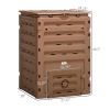 Outdoor Compost Bin, 120 Gallon (450L), with 80 Vents and 2 Sliding Doors, Snap-On Lid, Fast Creation of Fertile Soil, Brown