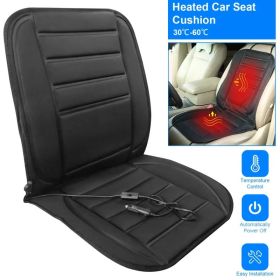 Heated Car Seat Cushion 12V Auto Seat Cover Warmer With Adjustable Temperature Controller (Option: Black)
