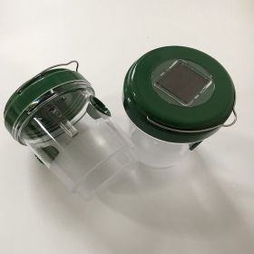 1pc Solar Power Wasp Trap Hanging; Outdoor Bee Trap With UV LED Light; Reusable Trapping Bucket For Insects (Color: Green, Quantity: 2pcs)