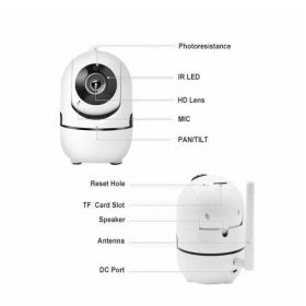 1080P WiFi Wireless Indoor Home Security Camera Night Vision Baby Pet Monitor (Option: White)